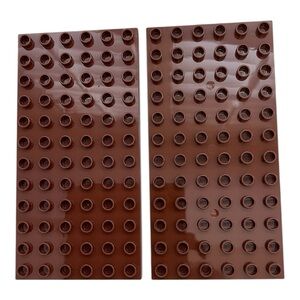 Lot of 2 Brown Lego Duplo 6x12 Plates